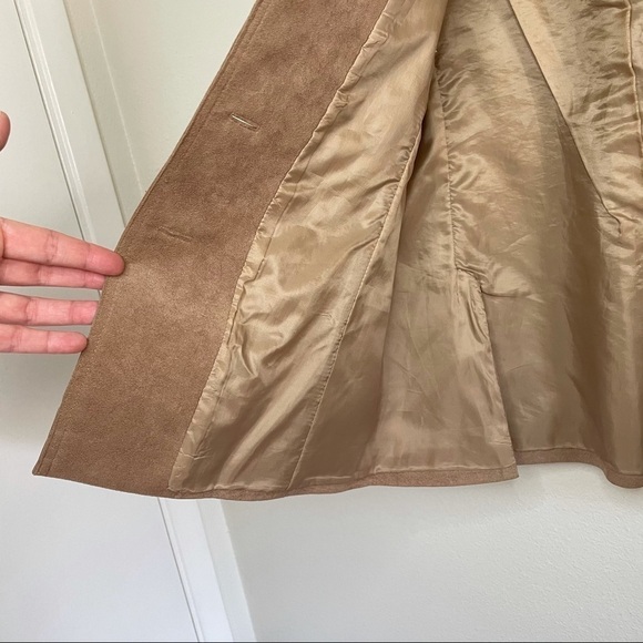 Vintage Abe Schrader Ultra Suede Peak Lapel Button Front Blazer Jacket Tan Small - Picture 9 of 16